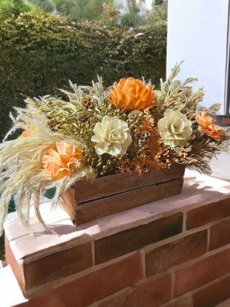 centro de mesa en un patio