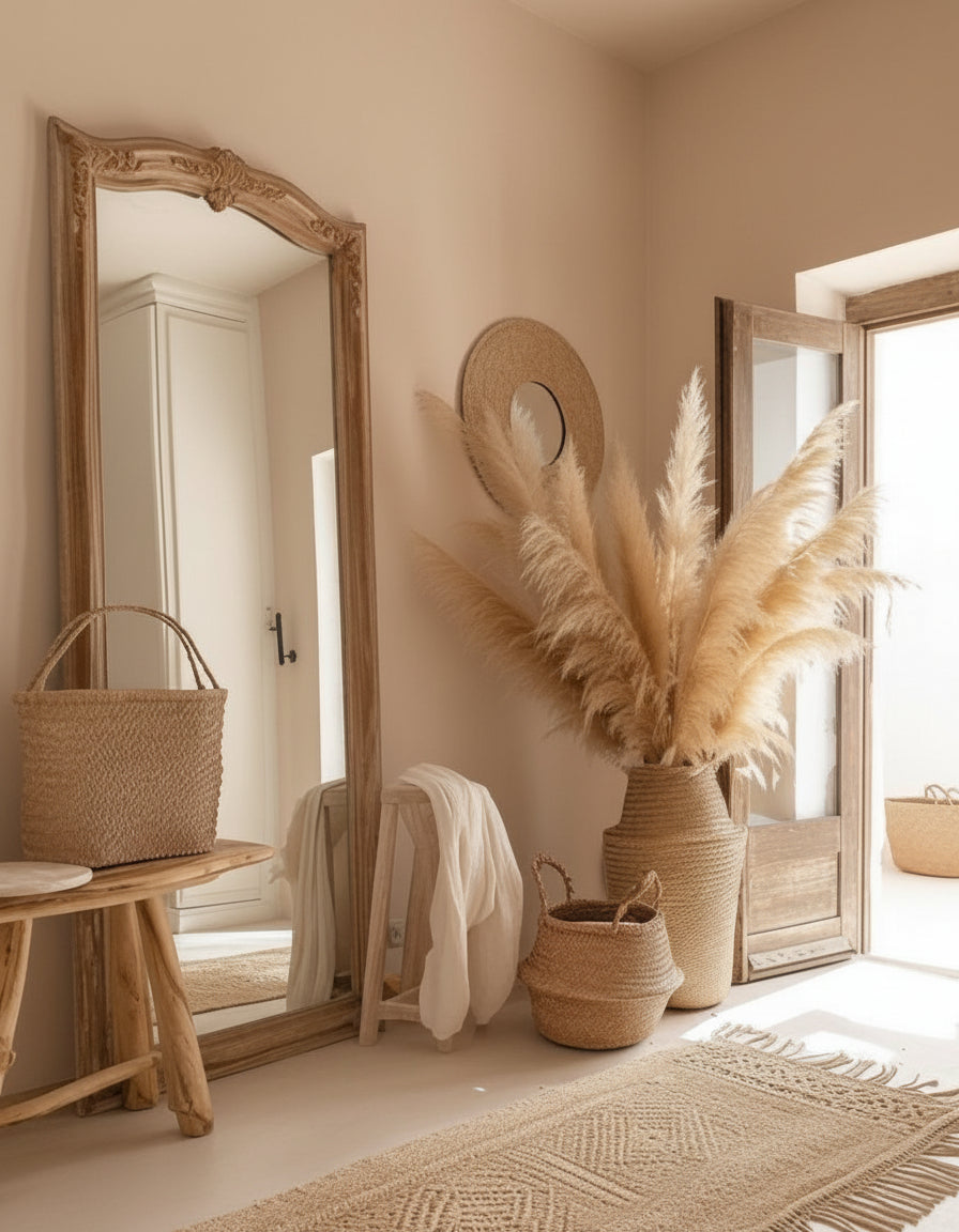 Pampas secas en una cuarto en ecuador como un adorno